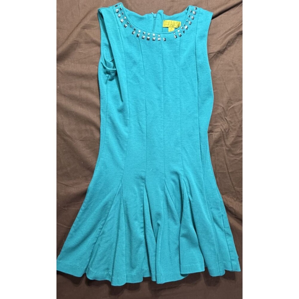 Nicole Miller New York Women's Teal Fit & Flare Dress Size Medium